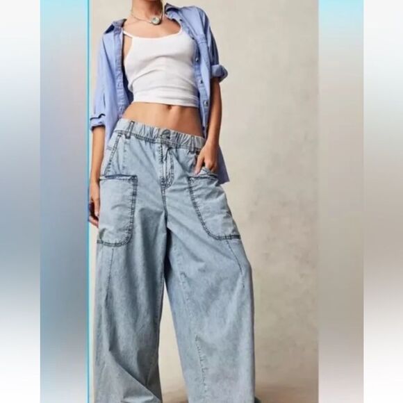 NWT Free People We The Free Shibuya Wide Leg Jeans Size Large - Picture 4 of 16
